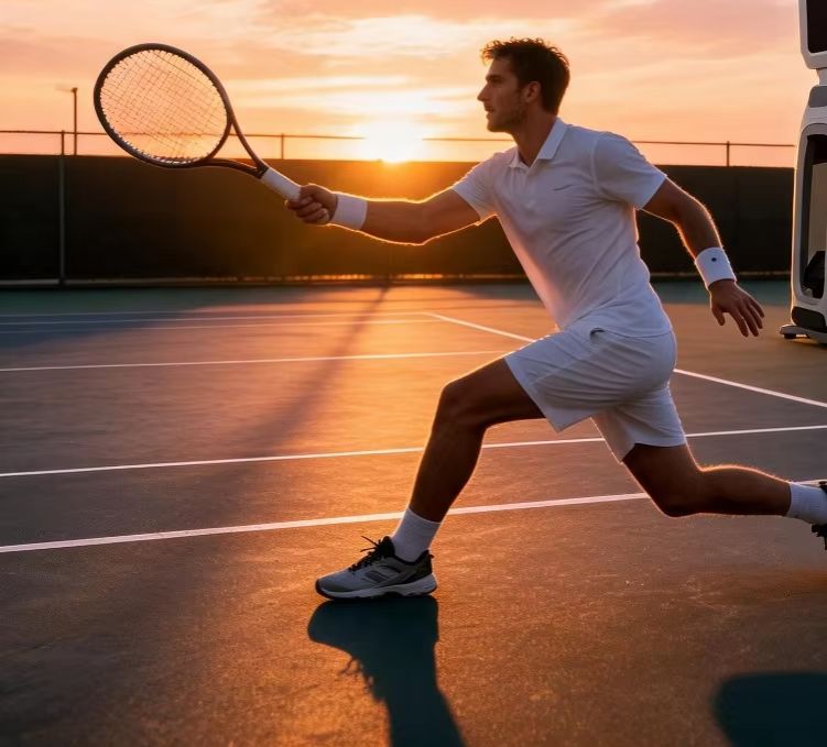 Robot Ball Machine - Mesin Penembak Bola Tenis AI Desain